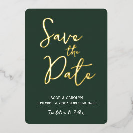 Save the Date Sage Green Gold Wedding Folieneinladung