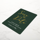 Save the Date Sage Green Gold Wedding Folieneinladung (Gedreht)