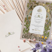 Save the Date Sage Green Muslim Islamische Mucha Folieneinladung