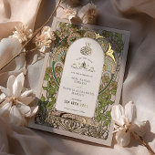 Save the Date Sage Green Muslim Islamische Mucha Folieneinladung