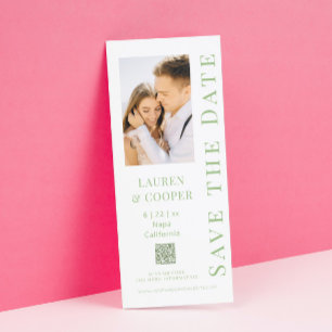 Save the Date Sage Green QR Code Moderne Hochzeit