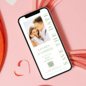 Save the Date Sage Green QR Code Moderne Hochzeit