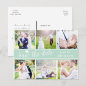 SAVE THE DATE Sage Wedding 6 FOTO Postkarte (Vorne/Hinten)