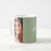 Save the Date Salbei-Hochzeit Kaffeetasse (Vorderseite Links)