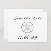 Save the Date Sand-Dollar Ankündigungspostkarte (Vorne/Hinten)