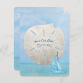 Save the Date Sand Dollar und Segelboot (Vorne/Hinten)