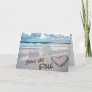 Save the Date Sand Herzschrift Ankündigung