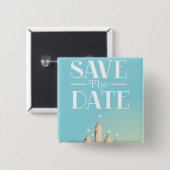 Save the Date Sandcastle Button (Vorne & Hinten)