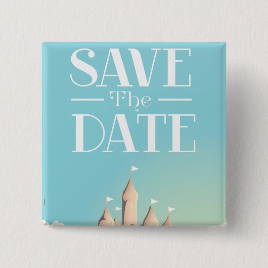 Save the Date Sandcastle Button (Vorderseite)
