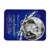 Save the Date Sapphire Blue Wedding Foto Magnete (Horizontal)