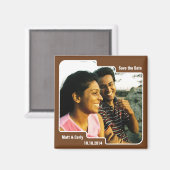 Save the Date Scallop Brown Magnet (Vorderseite/Rückseite)