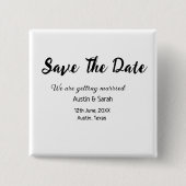 Save the Date scannen QR Hochzeitswebsite Moderner Button (Vorderseite)