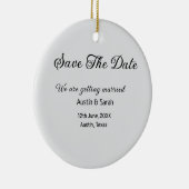 Save the Date scannen QR Hochzeitswebsite Moderner Keramik Ornament (Rechts)