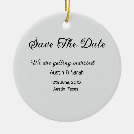 Save the Date scannen QR Hochzeitswebsite Moderner Keramik Ornament (Vorne)