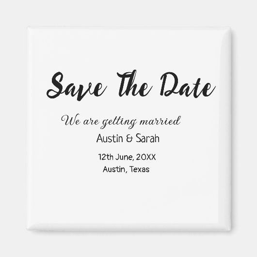 Save the Date scannen QR Hochzeitswebsite Moderner Magnet (Vorne)