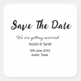 Save the Date scannen QR Hochzeitswebsite Moderner Quadratischer Aufkleber