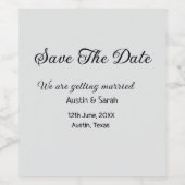 Save the Date scannen QR Hochzeitswebsite Moderner Weinetikett (Einzelnes Label)