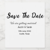 Save the Date scannen QR Hochzeitswebsite Moderner Weinetikett (Einzelnes Label)