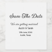 Save the Date scannen QR Hochzeitswebsite Moderner Weinetikett (Einzelnes Label)