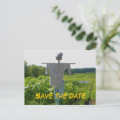 Save the Date Scarecrow Fotokarte Ankündigungspostkarte (Stehend Vorderseite)