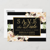 Save the Date - Schattierungen von Elfenbein Ankündigungspostkarte (Vorne/Hinten)