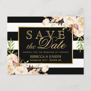 Save the Date - Schattierungen von Elfenbein Ankündigungspostkarte