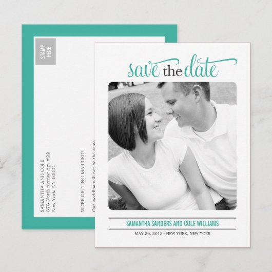 Save the Date scheckte Karte säubern (Vorne/Hinten)