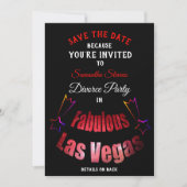 Save the Date Scheidung Party Einladung Las Vegas  (Vorderseite)