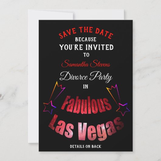 Save the Date Scheidung Party Einladung Las Vegas  (Vorderseite)