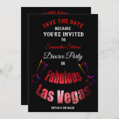 Save the Date Scheidung Party Einladung Las Vegas  (Vorne/Hinten)