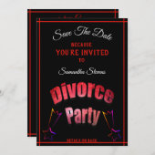 Save the Date Scheidung Party Name jedes beliebige (Vorne/Hinten)