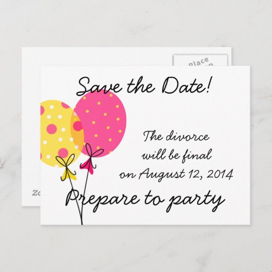Save the Date Scheidung wird endgültig Ankündigungspostkarte (Vorne/Hinten)