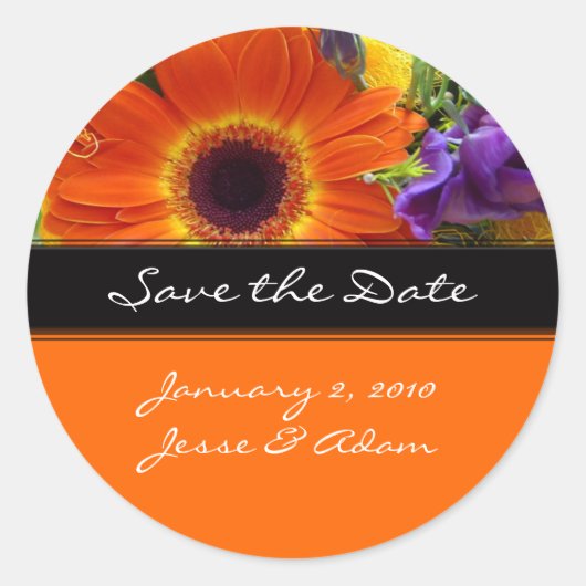 Save the Date schlagen stiickers, Eichmeister ein Runder Aufkleber (Vorderseite)