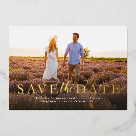 Save the Date schlicht, horizontal ein Foto Folieneinladung