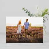 Save the Date schlicht, horizontal ein Foto Folieneinladung (Stehend vorne)