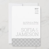 SAVE THE DATE schlicht, modern, weich grau Einladung (Vorderseite)