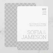 SAVE THE DATE schlicht, modern, weich grau