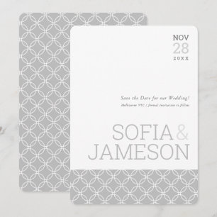 SAVE THE DATE schlicht, modern, weich grau Einladung
