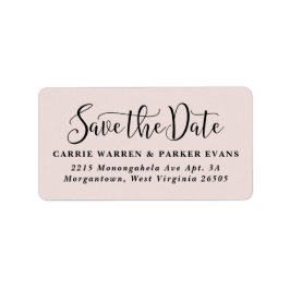 Save the Date schlicht rosa Rücksendeadresse Adressaufkleber