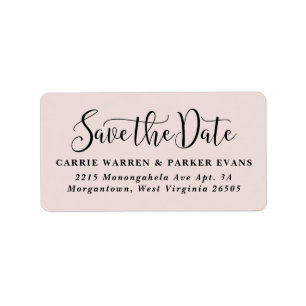 Save the Date schlicht rosa Rücksendeadresse Adressaufkleber