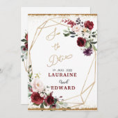 Save the Date schlichte Blumenkarte, goldgelb Einladung (Vorne/Hinten)