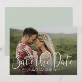 Save the Date schlichte, hellgrüne Fotokarte