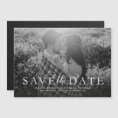Save the Date schlichter, eleganter Ein-Foto-Magne Magnetkarte (Vorne/Hinten)