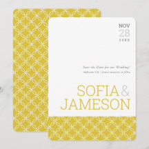 SAVE THE DATE schlichter, moderner Senfgelb