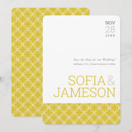 SAVE THE DATE schlichter, moderner Senfgelb Einladung