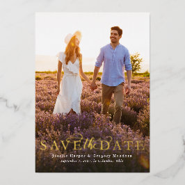 Save the Date schlichtes, elegantes vertikales Fot Folieneinladung