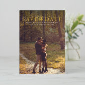 Save the Date schlichtes, elegantes vertikales Fot Folieneinladung (Stehend vorne)