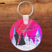 SAVE THE DATE SCHLÜSSELANHÄNGER MIT BLICK AUF PARI (Vorderseite)