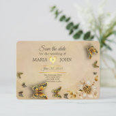 Save the Date Schmetterlinge (Stehend Vorderseite)