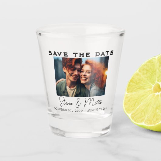 Save the Date Schnapsglas (Vorderseite)